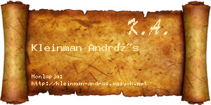 Kleinman András névjegykártya